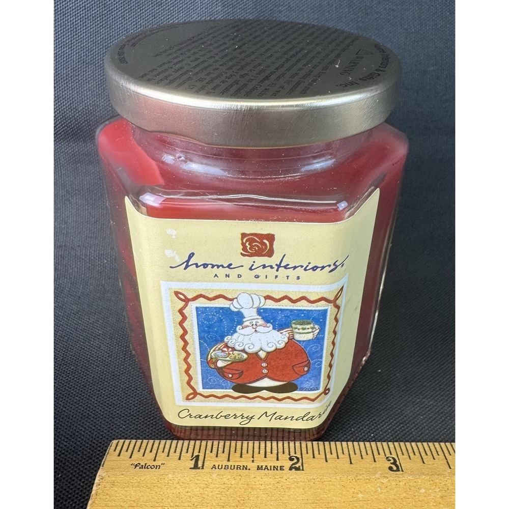 Home Interiors Cranberry Mandarin Unused Candle 7.5" Red Gifting Bag Included